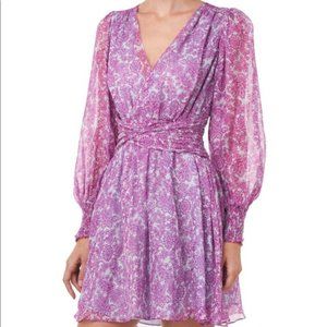 Pinkish Purple Floral/Paisley Print Dress